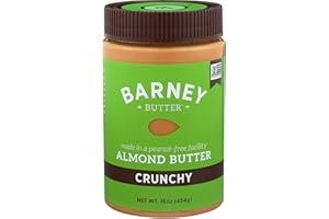 Barney Butter Almond Butter, Crunchy, 16 Ounce Jars (Pack of 3)
