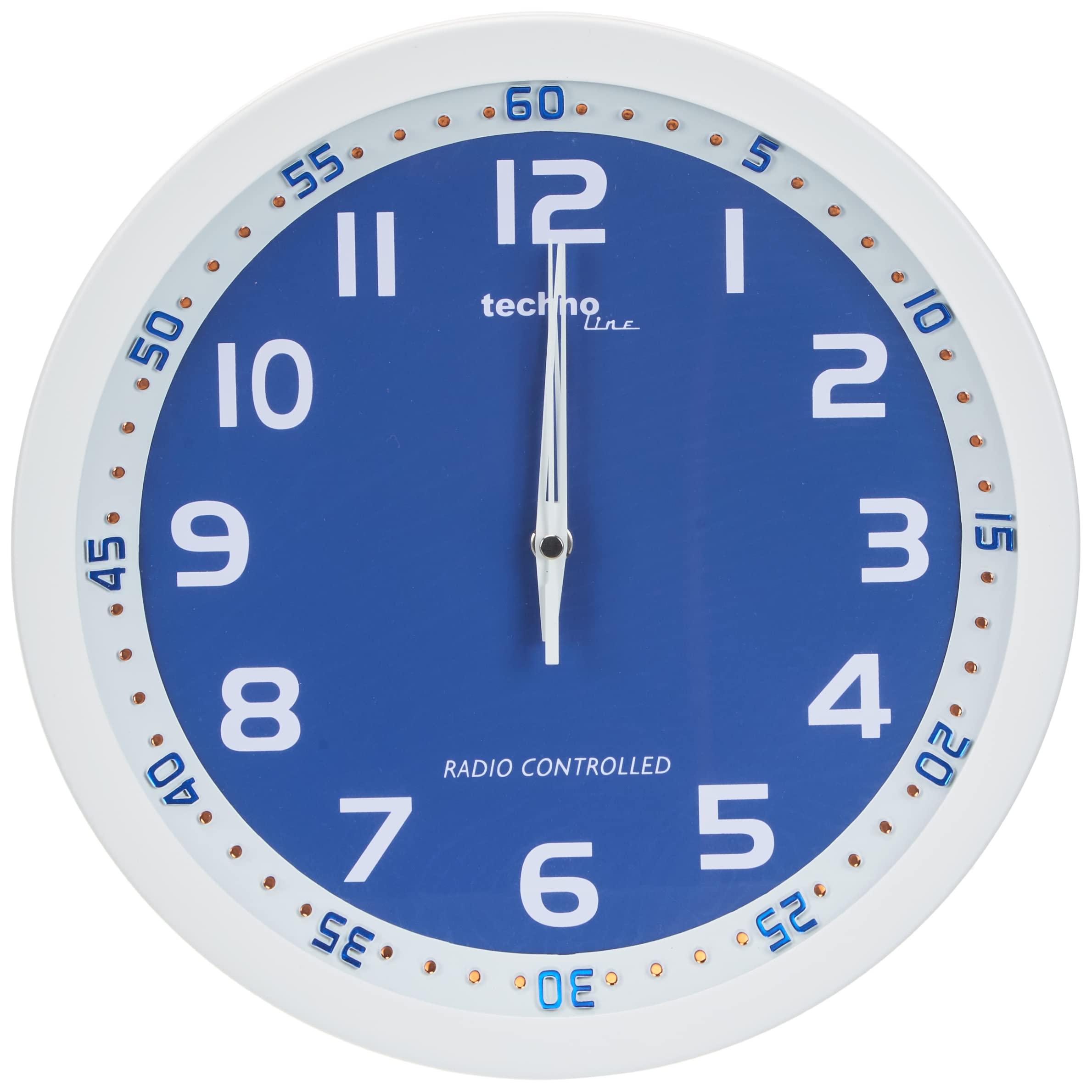 Technoline WT 8971 Radio Controlled Wall Clock White/Blue