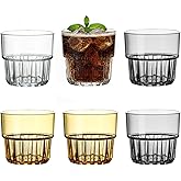 Unbreakable Plastic Drinking Glasses Set of 6, Acrylic Drinking Cups, Reusable Colored Water Tumbler, Perfect for Kitchen Kids Drinking Camping Party, Stackable Juice Whiskey Wine Cups, 200 ml/7 oz