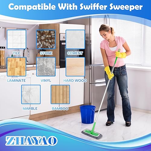 Reusable, Washable Microfiber Mop Pads For Swiffer Sweeper, 4 Pack