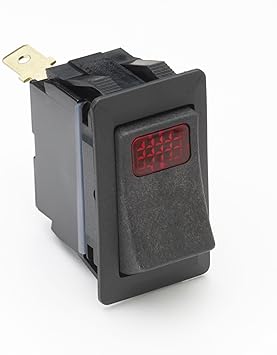Cole Hersee 58328 04 Black Spst On Off Rocker Switch With Red Lens