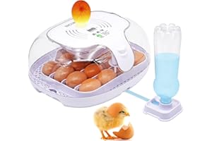 KHEARPSL 16 Egg Incubator Egg Hatching Incubator with Egg Candler, Temperature Control, Automatic Egg Turning and Water Adding, Auto Incubator for hatching Chicken Duck Quail Birds