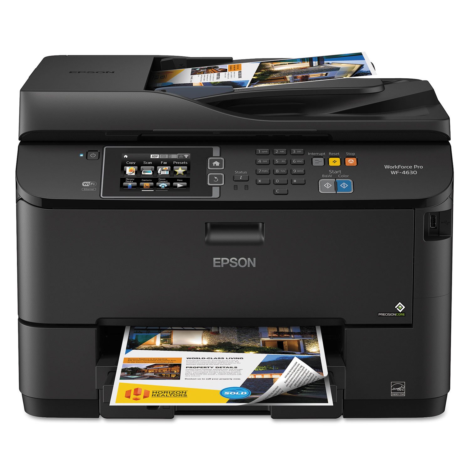 Epson Workforce Pro WF-4630 Impresora inalámbrica de inyección de tinta en color todo en uno con escáner y fotocopiadora, lista para reabastecimiento de Amazon Dash
