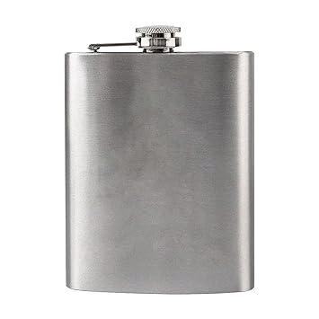 Humor Gang Plain Hip Flask (Pocket Stainless Steel Whiskey Holder Liquor Holder 7 Oz (200ml) (Plain Silver)
