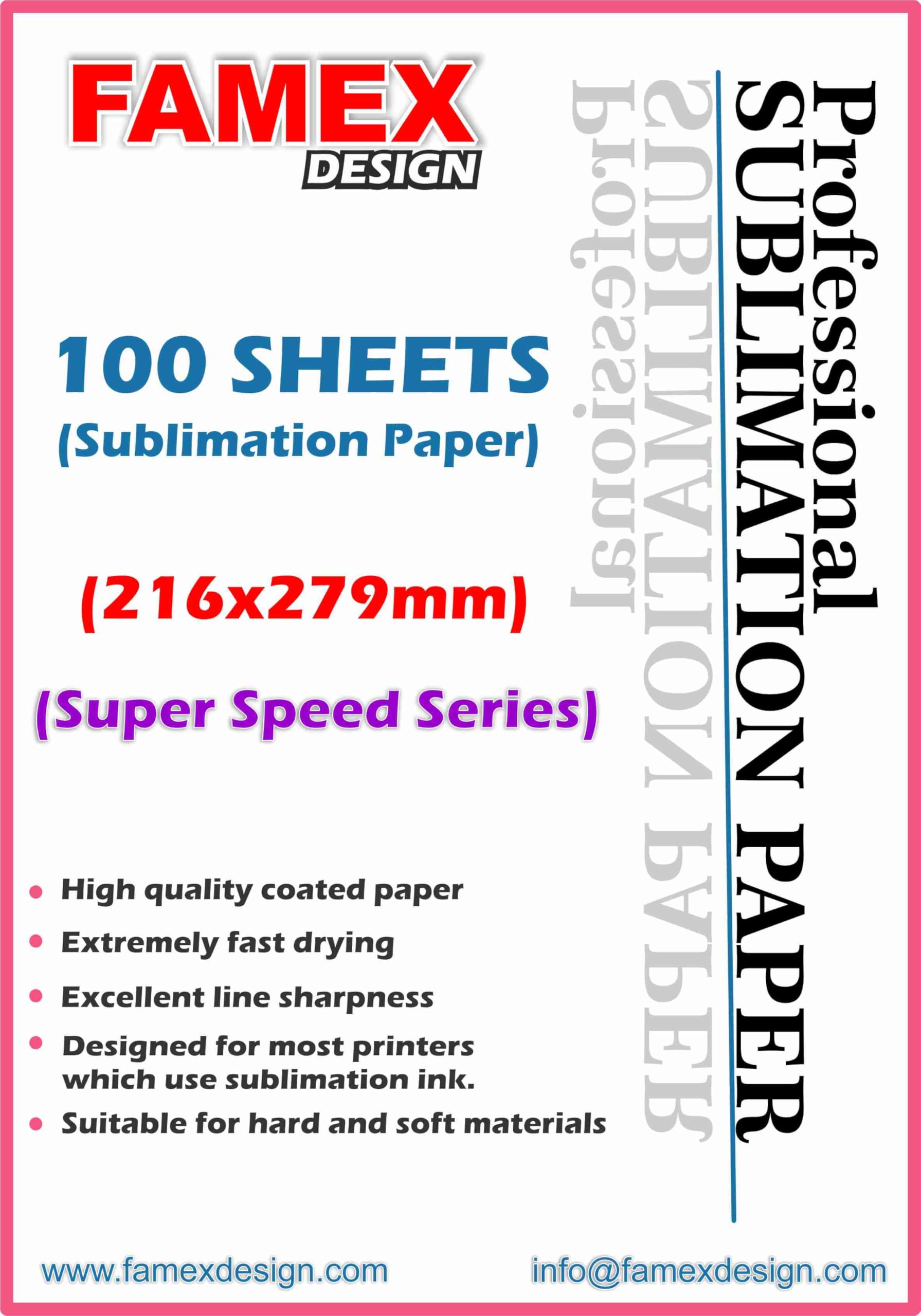 100-200-300 Premium Quality A4 Sublimation Paper for Mug Transfer and sub Heat Press (100)