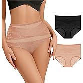 BOKIOW Women Tummy Control Underwear,High Waisted Full Coverage Ladies Panties,Soft Breathable Postpartum Briefs Multipack