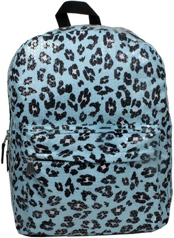 Leopard Print Sequin Glam 16" Backpack