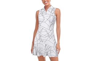MISYULA STYLE Misyula Tennis Dresses for Women,Athletic Dress with Shorts 2Pockets Zip Up Polo Sleeveless Golf Workout Dress(XS-XL)