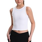 JOCMIC Girls Tank Tops Kids Athletic Tank Ribbed Knit High Neck Crop Tops for Gym Yoga