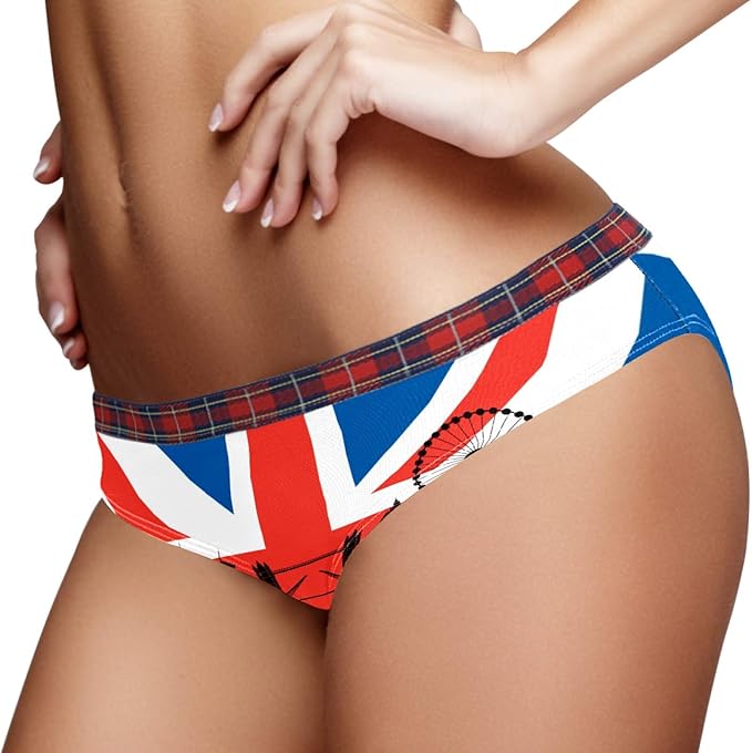 Bennigiry British Flag London Panty Underwear for Women Soft Cotton