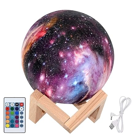 Mond Lampe 3D Nachtlicht 15cm LED Mond Lampe Fernbedienung Farbige Dekoleuchte Mondlicht Sternenhimmel Nachtlicht mit Touchsc