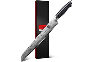 SHAN ZU 10 inch Bread Knife in Powder Steel, Serrated Bread Knife for Homemade Bread Sourdough Ultra Sharp Bread Slicer Knive