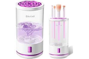 EITABEL Electric Makeup Brush Cleaner machine, 2 in 1 Makeup Brush Washer, Battery Operated Automatic Spinning Cosmetic Brush Cleaner Ceanser For All Size Makeup Sponges