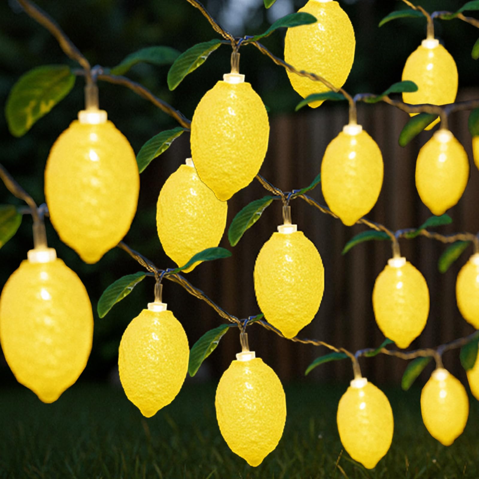 Photo 1 of 1 Pcs Sukkot 3D Etrog LED String Lights Battery Operated Light String 19.68ft 40leds Etrog Light Bulbs with Branches Leaves Fairy Lights Sukkot Decorations for Sukkah Garden Party Decorations