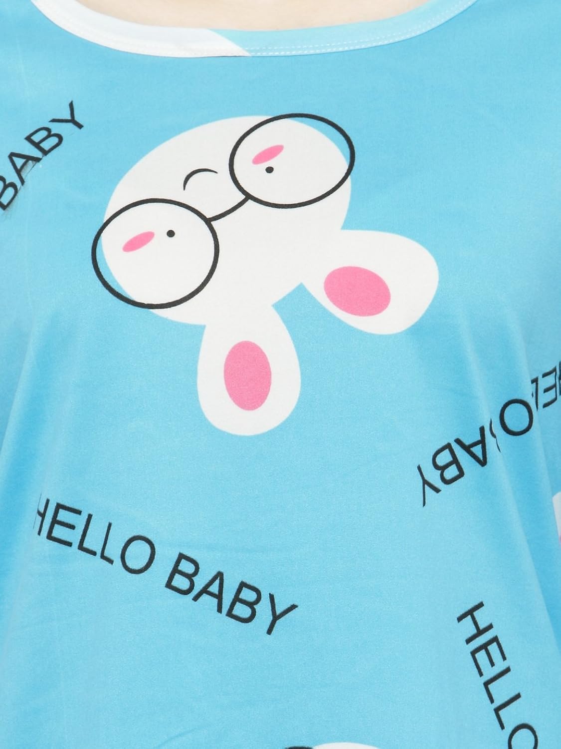 n-gal women blue white printed nightwear pajama loungewear set-nayn42-blue