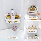 LEVERLOC Corner Suction Shower Caddy White Clear No Drilling Bathroom Organizer view 8