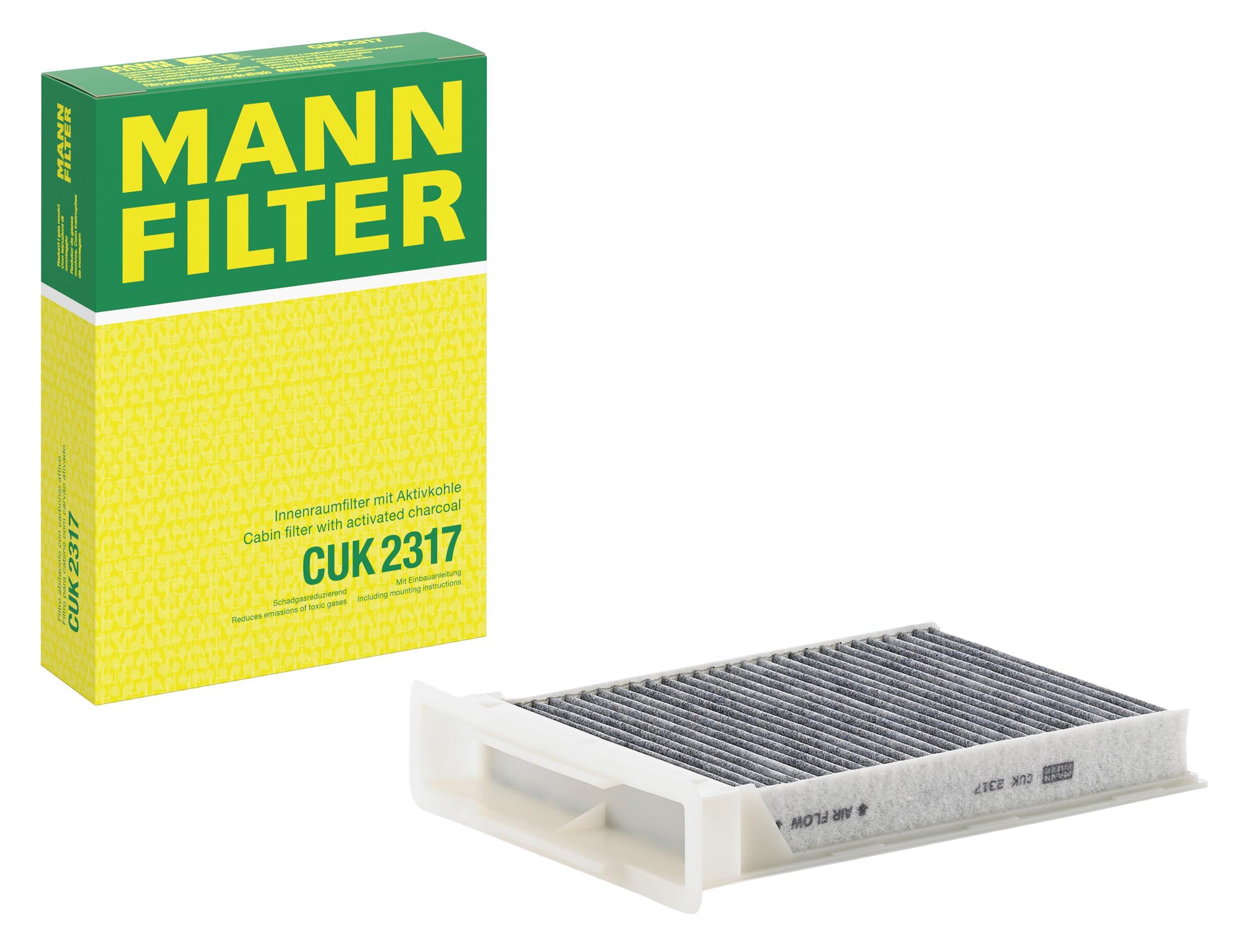 MANN-FILTER CUK 2317 Cabin Air Filter - Pollen Filter with Activated Carbon - for Cars + Transporters