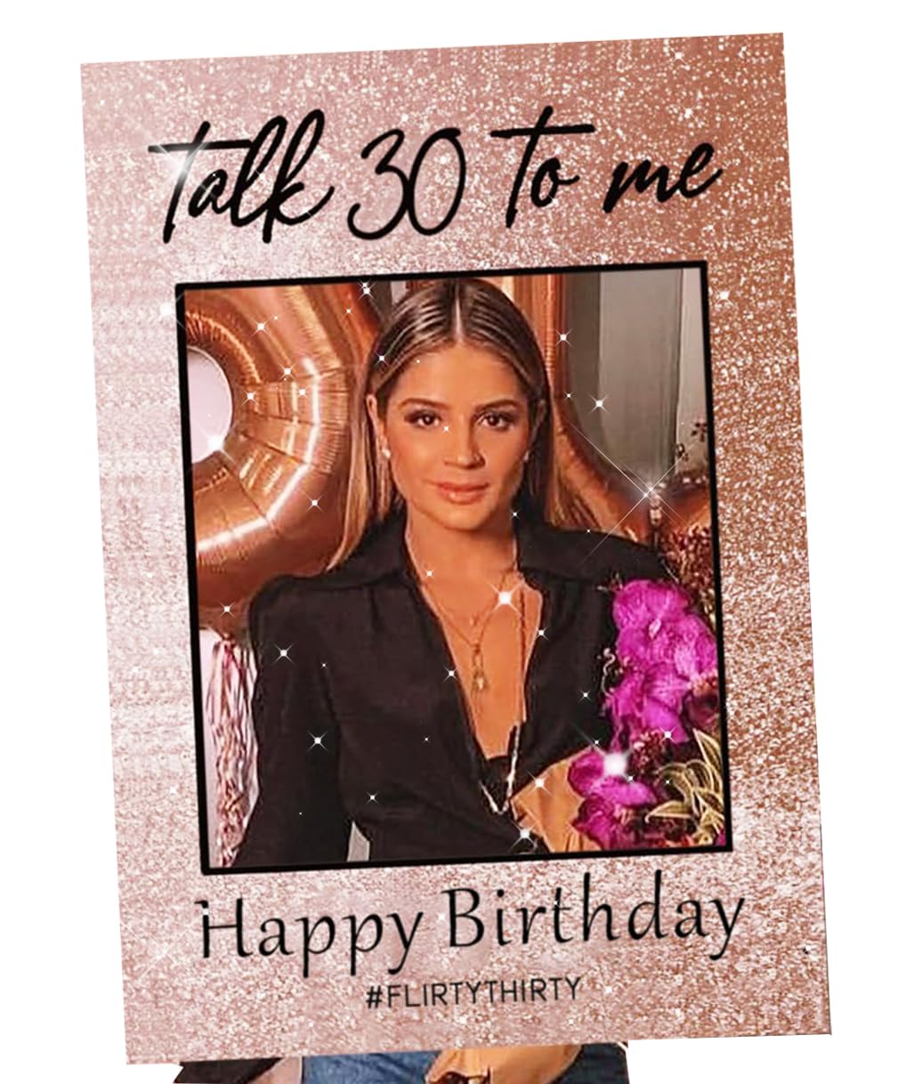 Photo 1 of LaVenty Talk 30 to Me Birthday Decoration Talk Thirty to Me Party Photo Booth Props Frame 30th Birthday Decoration Supplies for Her Dirty 30 Birthday Decor