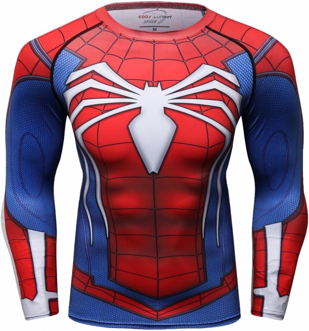 Red Plume Men's Red Spider T-Shirt Sport Fitness Party Long Sleeve Shirt