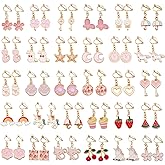 NEWITIN 30 Pairs Clip on Earrings for Women Hypoallergenic Earring Dress up Jewelry Non Piercing Earring Set Clip on Cute Pink Earrings for Women
