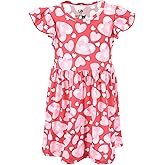 Unique Baby Girls' Short Sleeve Everyday Printed Dresses for Kid and Toddler, Sizes 2T-12Y
