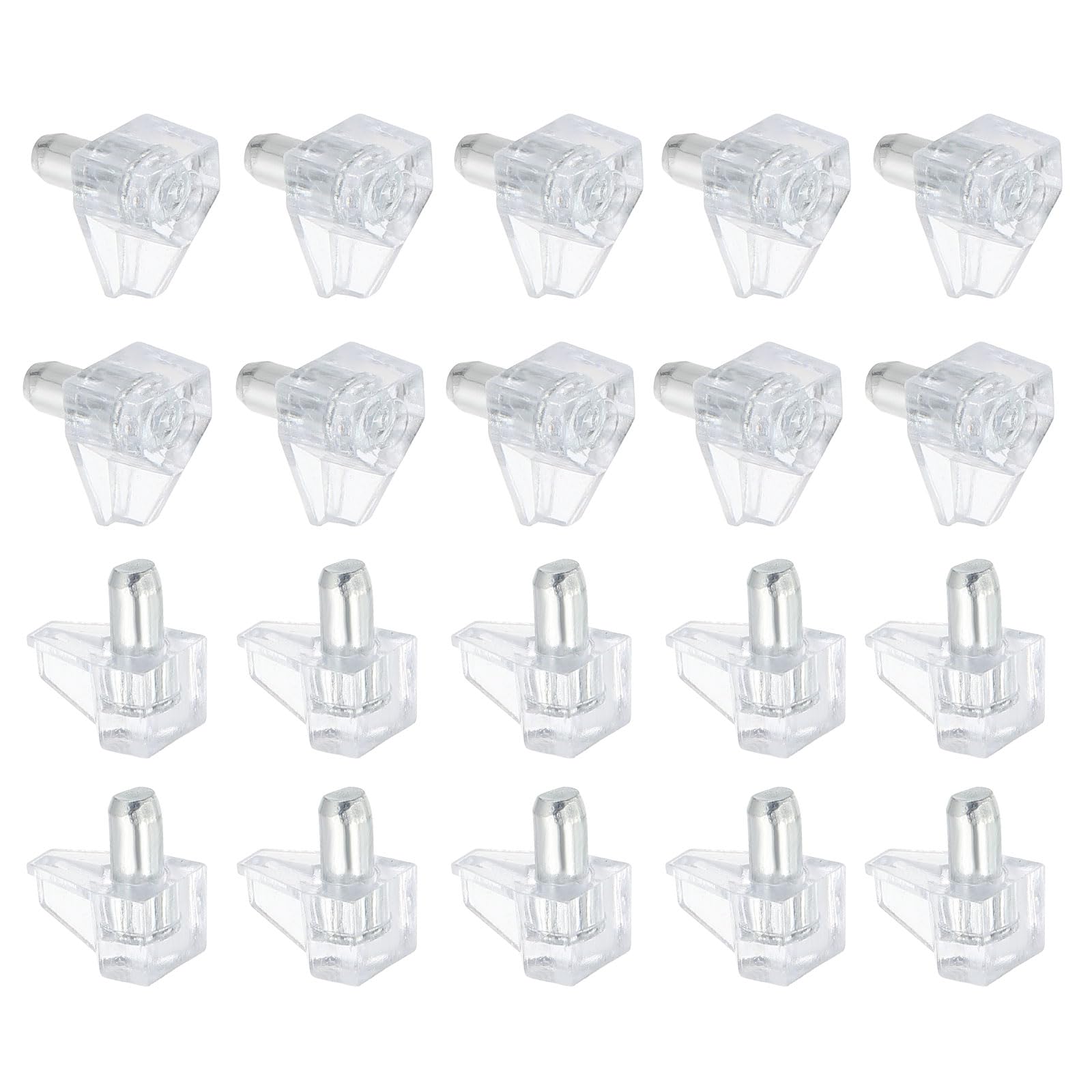 PATIKIL Shelf Support Pegs 0.2", 50pcs Shelf Holder Pins Bracket, Larger Pegs for Shelves for Cabinet, Cupboard, Bookcase, Closet and Glass Case,Transparent
