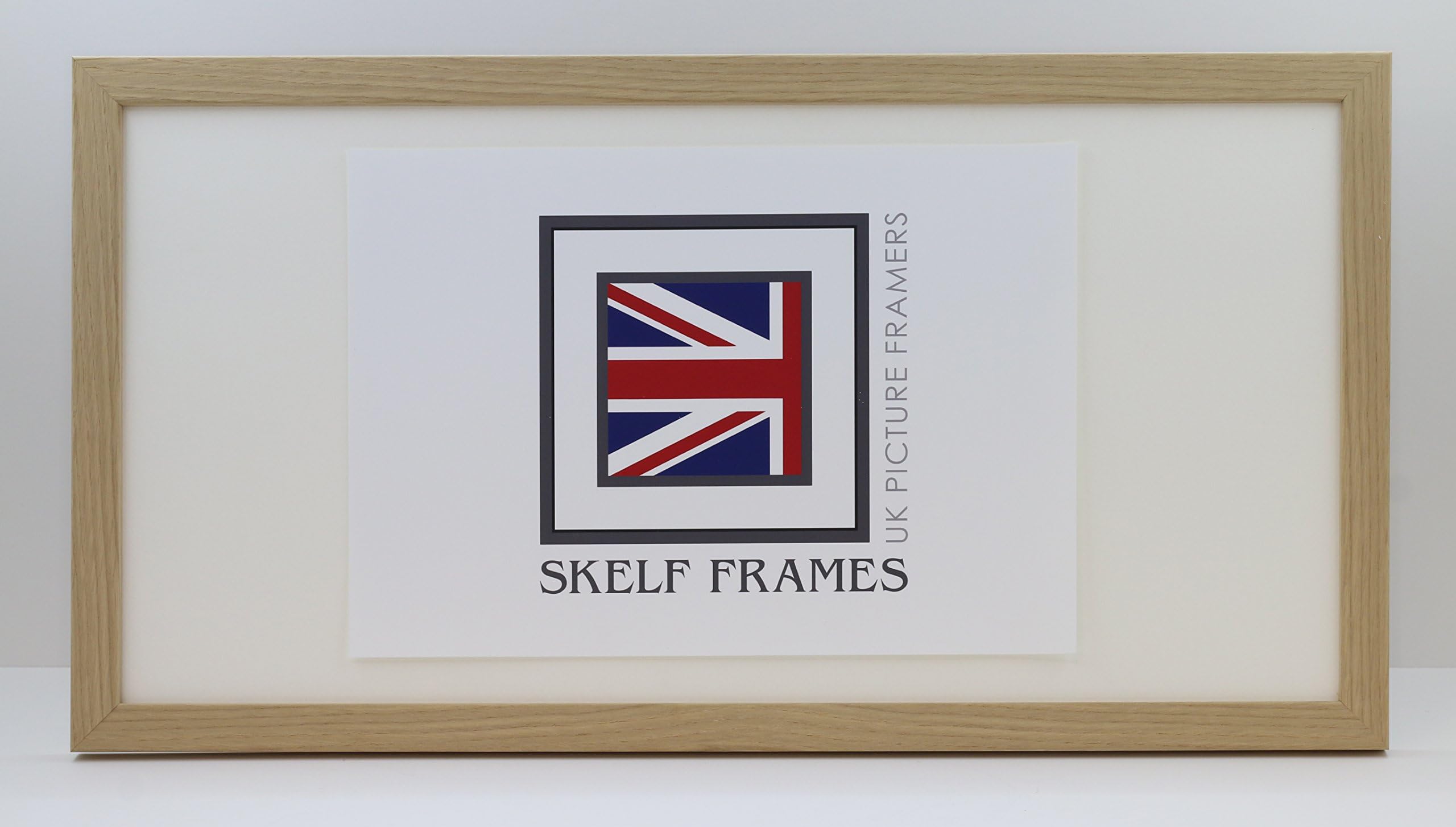 20mm Light Oak Veneer Picture Photo Frame with Glass Hand Made in The UK in Yorkshire in 24 inches x 12 inches