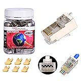 PETECHTOOL RJ45 CAT6a Cat6 Connector with Grounding