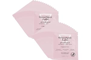 SweetSpot Labs On-The-Go pH Balanced Feminine Wipes, Cleanse & Refresh, Fragrance-Free, 30 Individually Wrapped Wipes