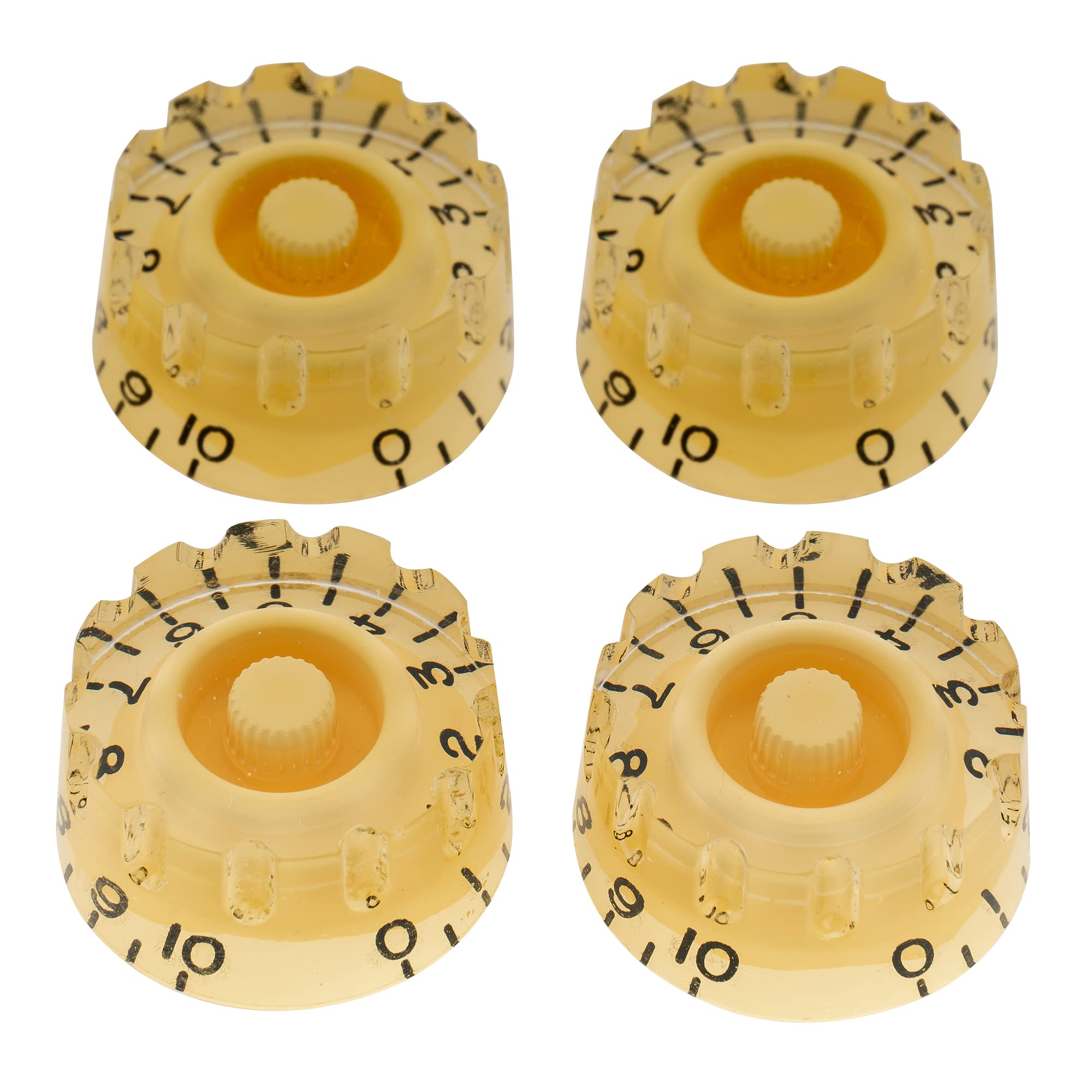 Musiclily Pro Inch Size Knurled Guitar Control Speed Knobs Compatible with USA Made Les Paul Style Electric Guitar, Cream (Set of 4)