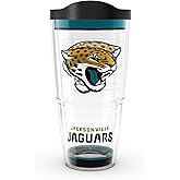Tervis Made in USA Double Walled NFL Jacksonville Jaguars Insulated Tumbler Cup Keeps Drinks Cold & Hot, 24oz, Tradition