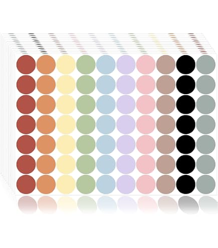 1400 Piece Boho Rainbow Dot Stickers - 3/4\" Removable Color Coding Labels For Organization