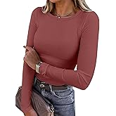 ANRABESS Women Long Sleeve Shirts Rib Knit Slim Fit Tops Basic Tee 2025 Fall Outfits Casual T-Shirt Underscrubs Layer Clothes