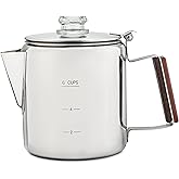 COLETTI Bozeman Percolator Coffee Pot – Camping Coffee Pot — NO Aluminum or Plastic [6 cup]