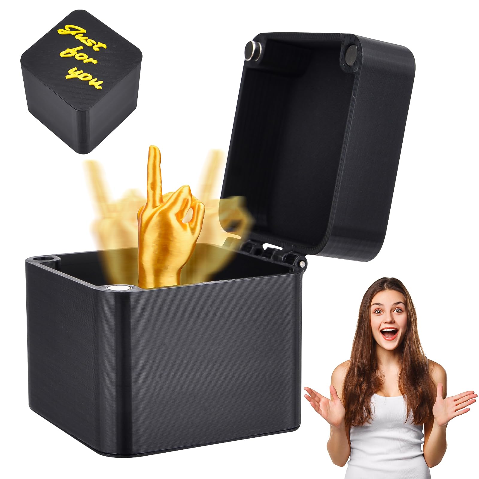 Vibbang Middle Finger Surprise Gift Box, Middle Finger in a Box, Funny Middles Fingers Gift Boxs, Gag Prank Pop UP Gifts, Funny Office & Home Decor Prank Gifts - Halloween, Christmas