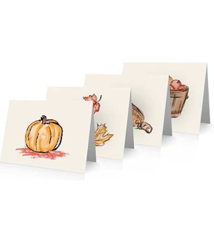 Nature Themed Cards Earth Sky + Water Pumpkin Notecard Set - 8 Blank ...