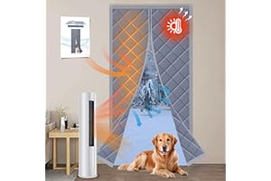 ABVRUN Insulated Door Curtain Fits Door Size 36" X 82" Magnetic Thermal Insulated Curtain Cover for Winter Made of Oxford and Cotton as Privacy Temporary to Soundproof
