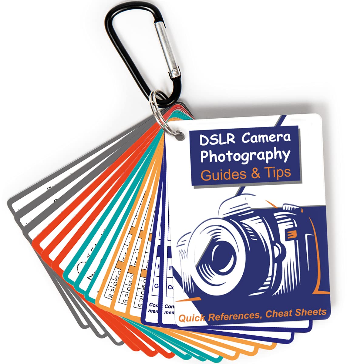 Photo 1 of DSLR Cheat Sheet Photography Accessories Camera Accessories for Canon Nikon Sony Photography Gifts for Photographer Quick Reference Cards Guides Tips Settings Exposure Modes Composition And More 4×3in