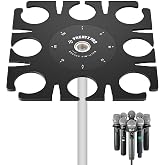 Phenyx Pro 8-Slot Microphone Holder for Microphone Stands MA-H1 | Wired &amp; Wireless Handheld Mics, Organizer Display, 3/8 to 5/8 in Stand Compatible, PC Material