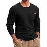 Yousify Mens Long Sleeve T Shirts Workout Athletic Crew Neck Pullover Shirt Casual Stretchy Loose Fit Shirts