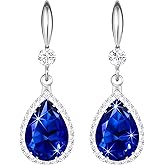 Linawe Imitation Diamond Dangle Earrings for Women Trendy, Rhinestone Drop Chandelier Earrings, Teardrop Crystal Cubic Zirconia Wedding Jewelry Set, 14K Gold/Rose Gold/Silver Tone