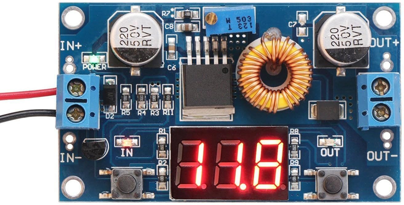 DollaTek Small DC Buck Voltage Converter Step Down Voltage Regulator Module Board 4-38V to 1.25-36V 5V/12V Adjustable Output Voltage Stabilizer Transformer