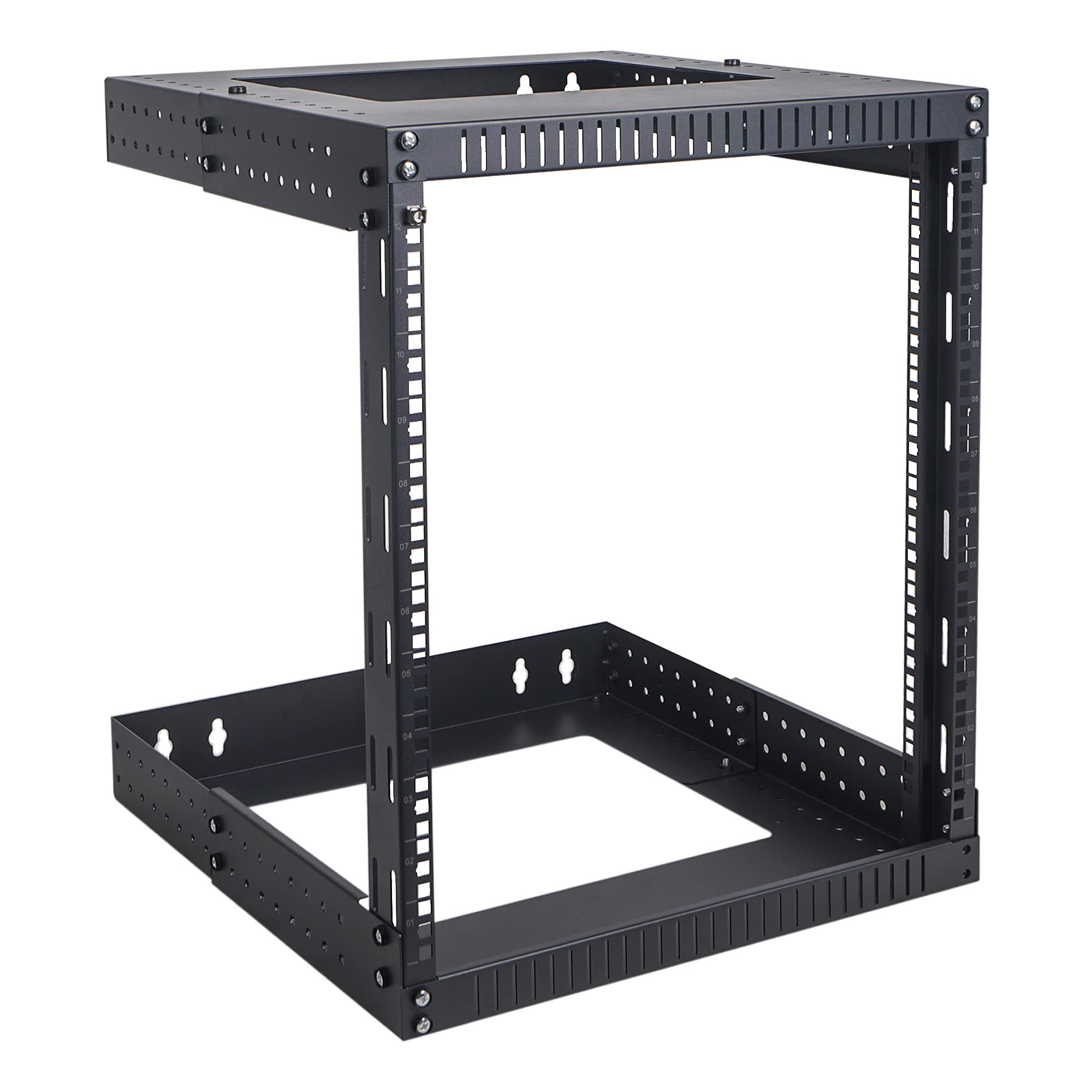 Sound Town 2-Post 12U Wall-Mount Open Frame Server