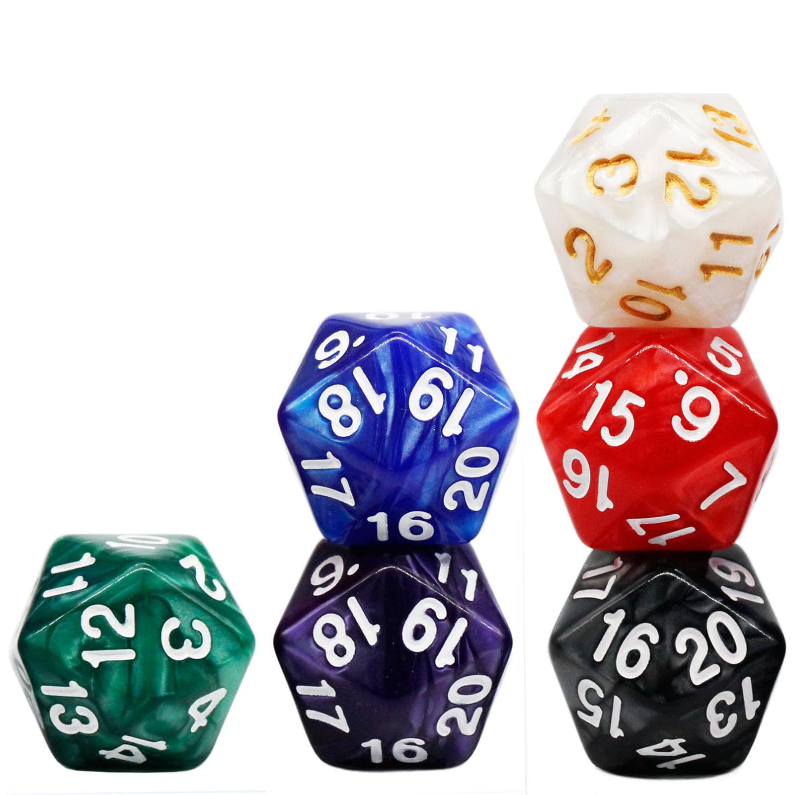 6 Pieces 20 Sided DND Dice,D20 Polyhedral Dice,22mm