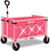 Sekey Lightweight Collapsible Wagon, 220 lb Capacity, Quick-Fold Cart | Lightweight foldable wagon cart with 220 lb steel frame, tool-free setup and auto-rebound handle for shopping and camping.