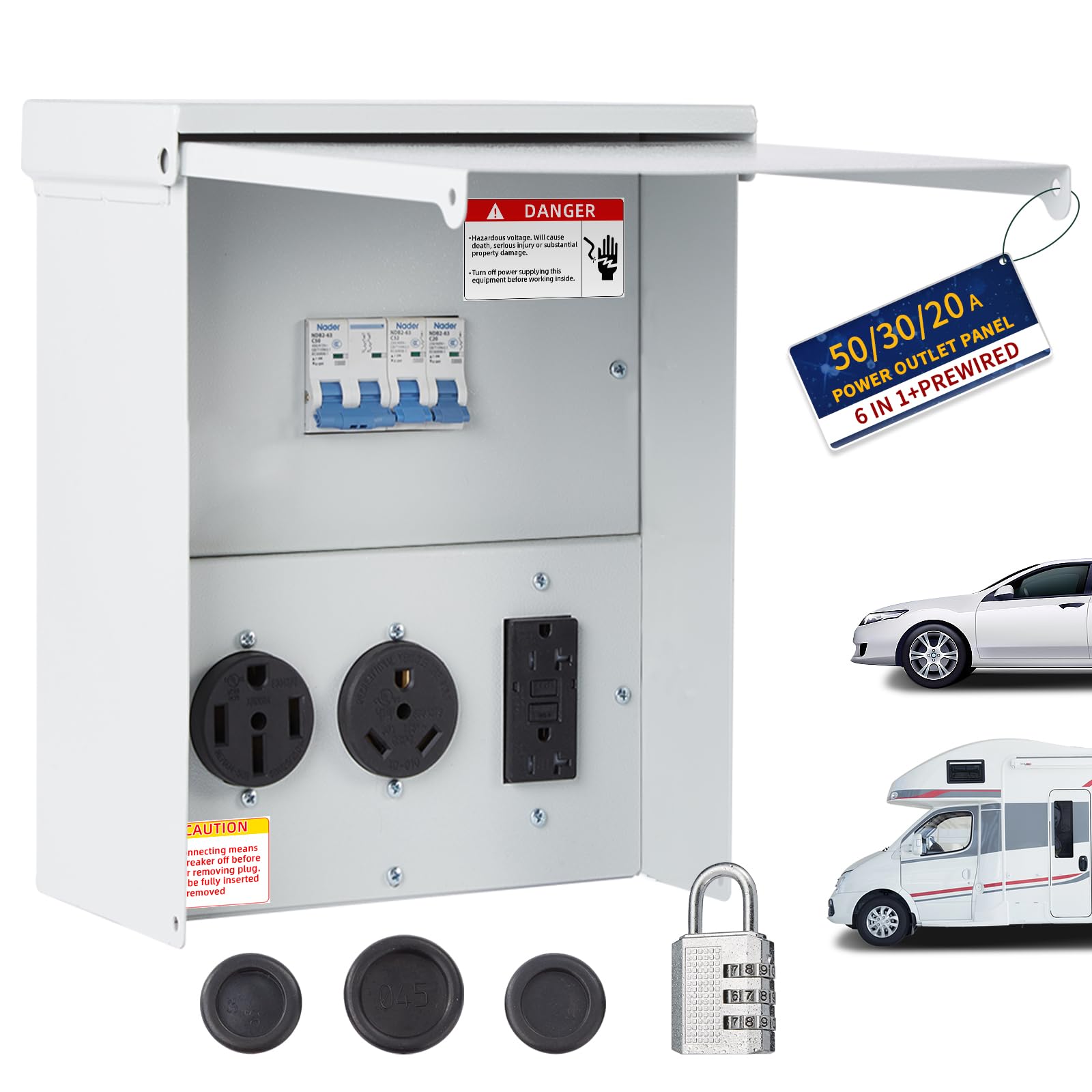 Mua Prewired Temporary Power Outlet Panel Lockable Enclosed RV