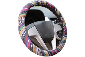 Istn 2016 Ethnic Style Coarse Flax Cloth Automotive Steering Wheel Cover Anti Slip and Sweat Absorption Auto Car Wrap Cover (