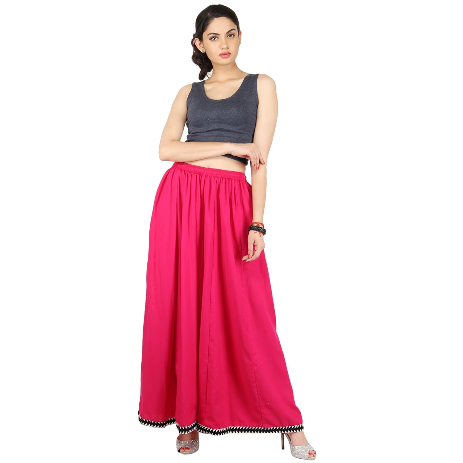 khazana basics women's rayon palazzo pants