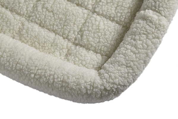 MIDWEST HOMES FOR PETS QUIETTIME DOG BED – WHITE FLEECE BOLSTER, ULTRA-SOFT AND MACHINE WASHABLE, FITS 48-INCH CRATES AND CARRIERS, FOR EXTRA-LARGE BREED DOGS