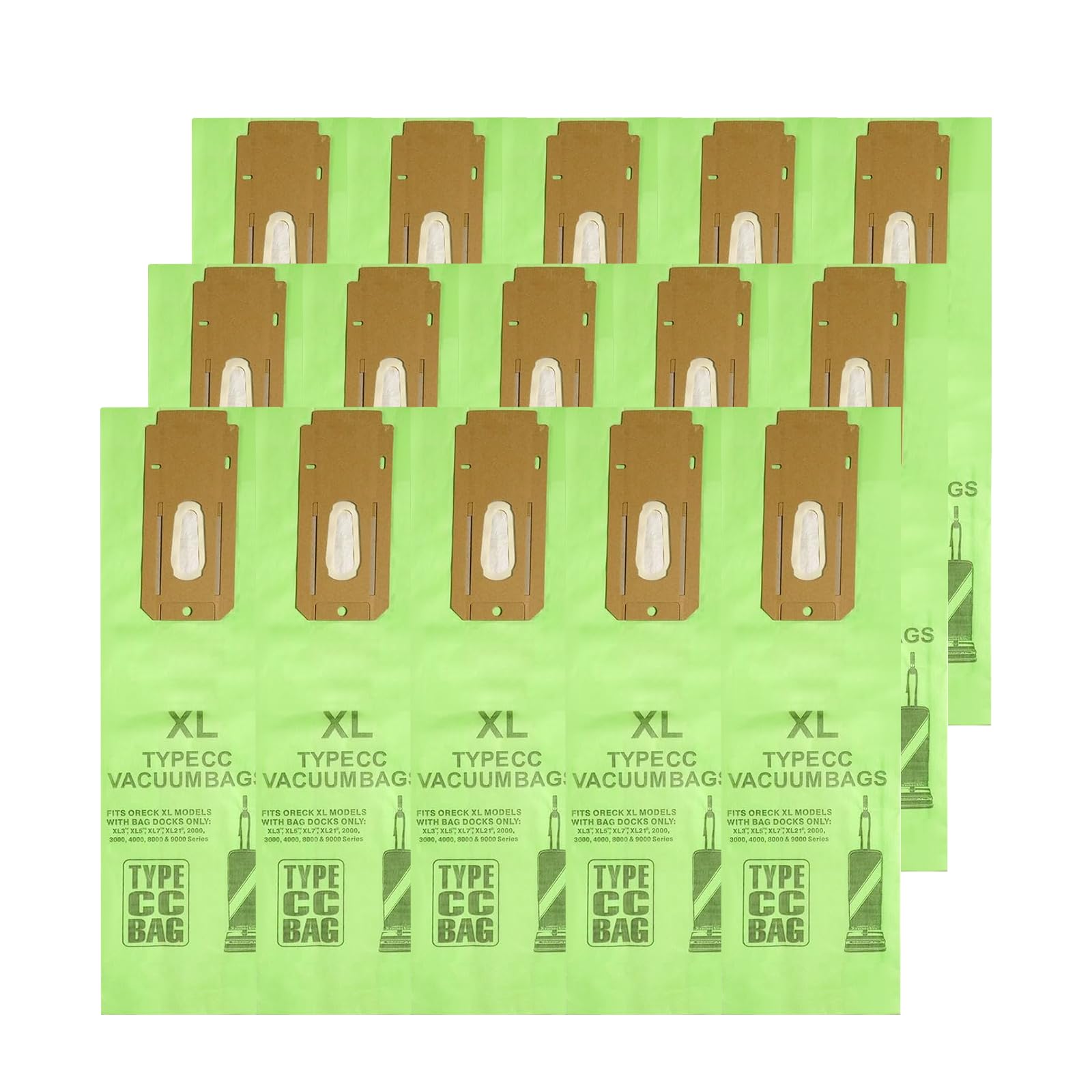 View 1 of 15 Pack Vacuum Cleaner Bags Fit for Oreck type CC vacuum bags,XL.Fit All Oreck XL Upright Vacuums